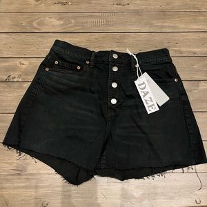 Daze- Black Denim Shorts